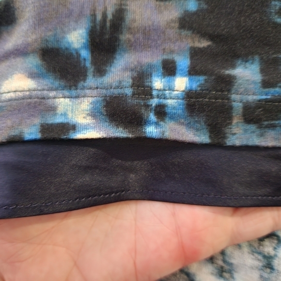 LOGO by Lori Goldstein Blue Floral Tunic Women's Small S Pockets Long Sleeve EUC - Picture 5 of 8